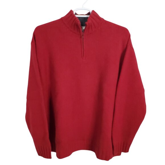 GAP Other - GAP Mens Size XXL NWT Sweater Lambswool 1/2 Zip Pullover Ribbed Trim Brick Red